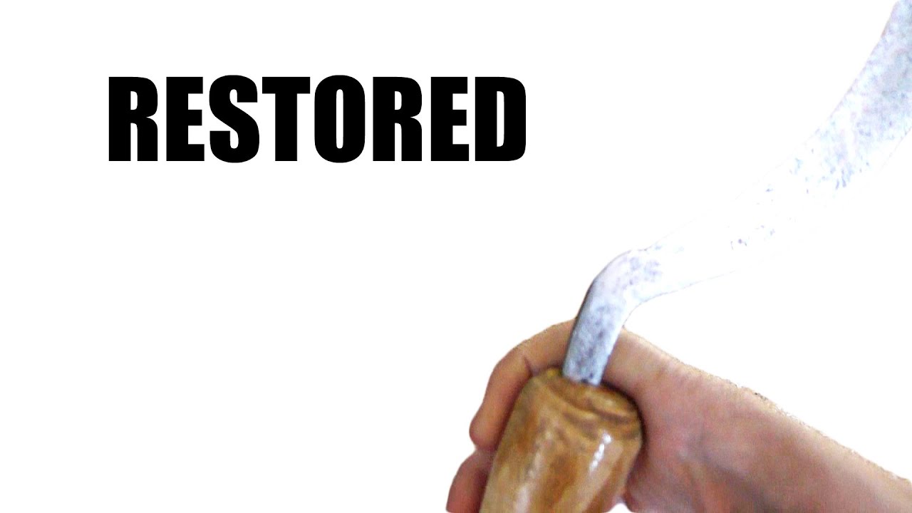 Restoration of a 150 year old rusty sickle (restoration of a metal blade)