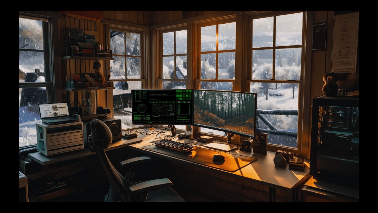 Snowy Day Study Vibes | Boost Your Productivity with Winter Workspace Ambiance