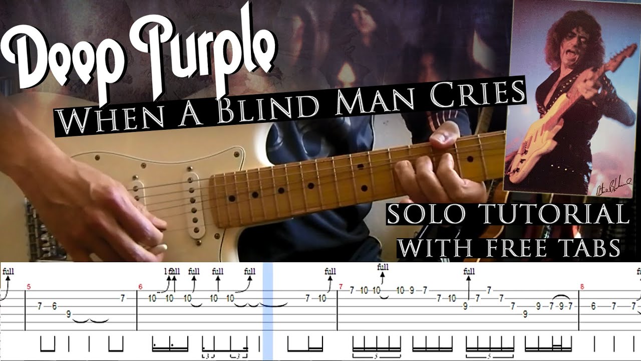 Deep Purple - When A Blind Man Cries guitar solo lesson (with tablatures and backing track)