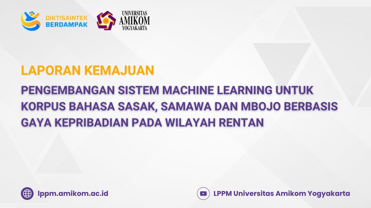 Pengembangan Sistem Machine Learning untuk Korpus Bahasa Sasak, Samawa dan Mbojo