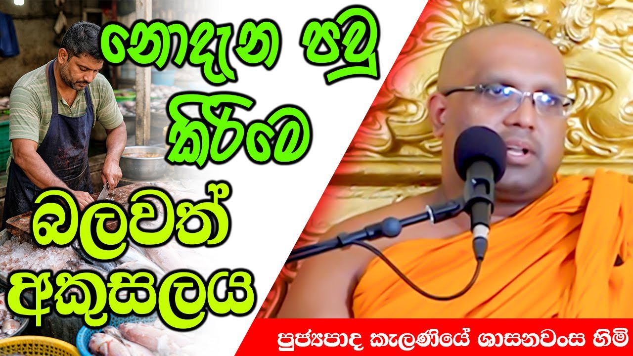 නොදැන පවු කිරිමෙ බලවත් අකුසලය  | Kelaniye Sasanawansa Thero | Mindful Wisdom #Bana