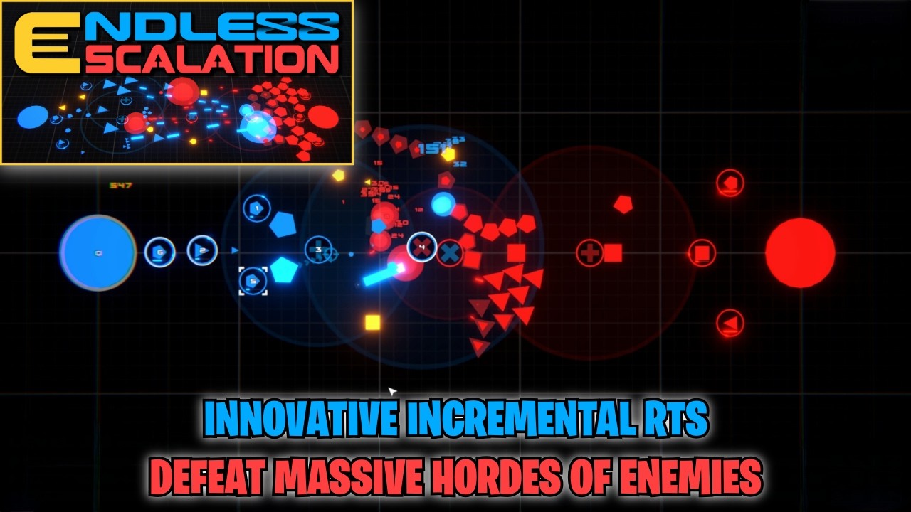 Strategically Choose your Shapes in this Incremental RTS - Endless Escalation Demo