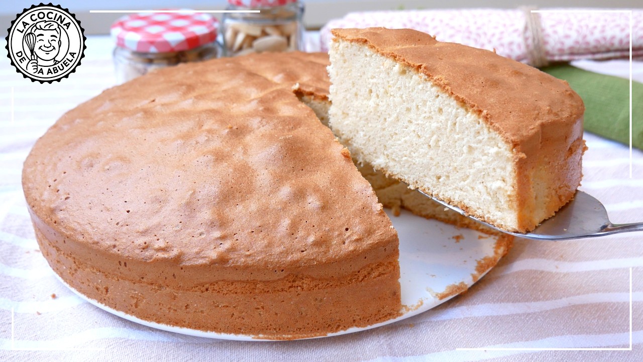 Bizcocho SIN LEVADURA con 3 INGREDIENTES 🍰  y SIN GRASA ¡Esponjoso!