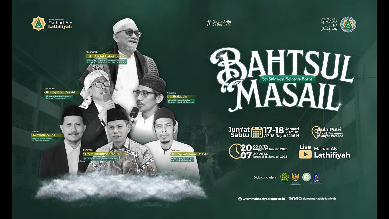 LIVE - BAHTSUL MASAIL SE-SULAWESI SELATAN BARAT - SABTU 18 JANUARI 2025