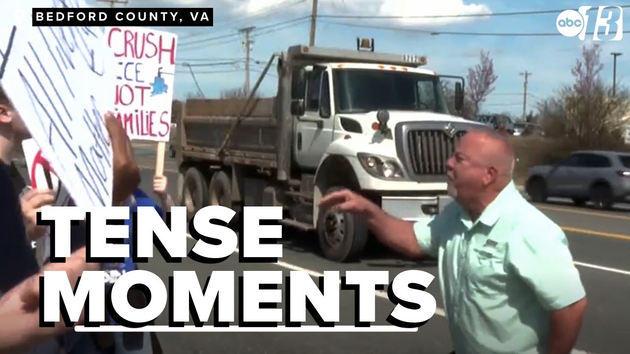 Virginia truck driver argues with high school students during walk out to protest ICE policies