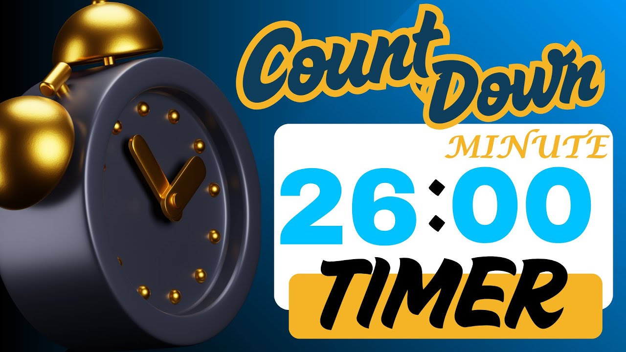 26 Minute Silent Timer ⏱️ | No Sound Countdown for Study, Workout, Meditation & More