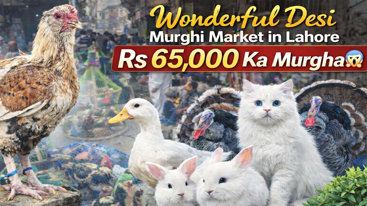 Rs 65,000 Aseel Murgha 😱 | Biggest Desi Murghi Mandi Lahore (Lari Adda)