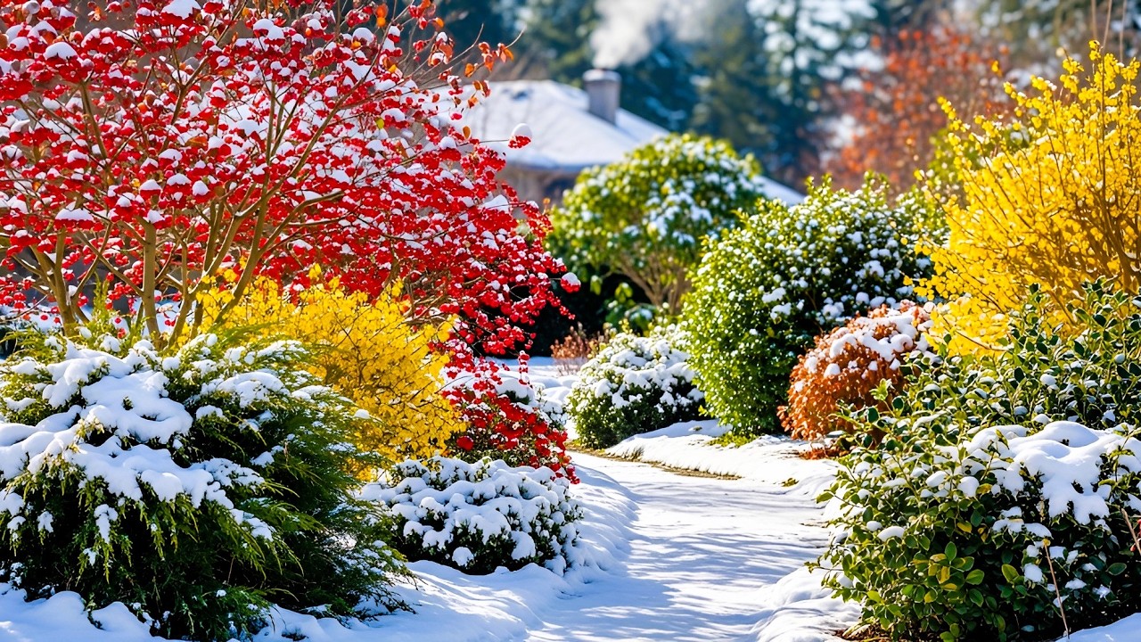 ❄️ Beautiful Flower Home Garden in Winter | Peaceful Seasonal Garden Inspiration