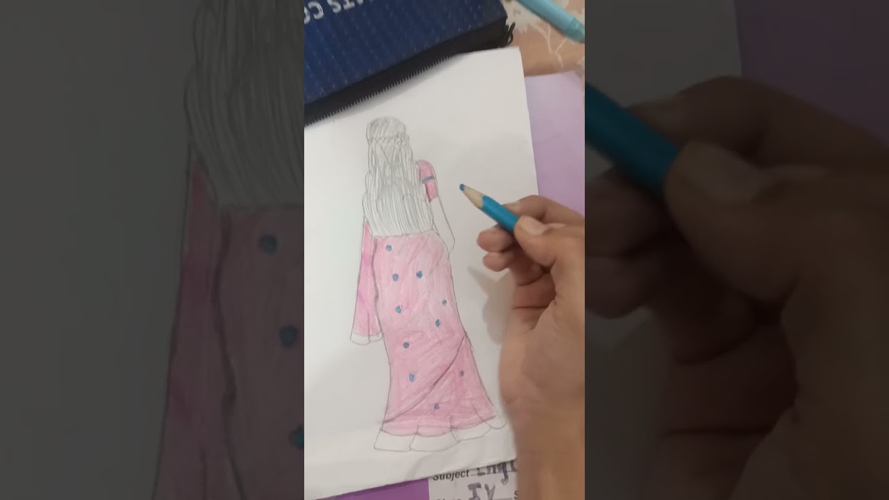 Girl wearing sadi drawing