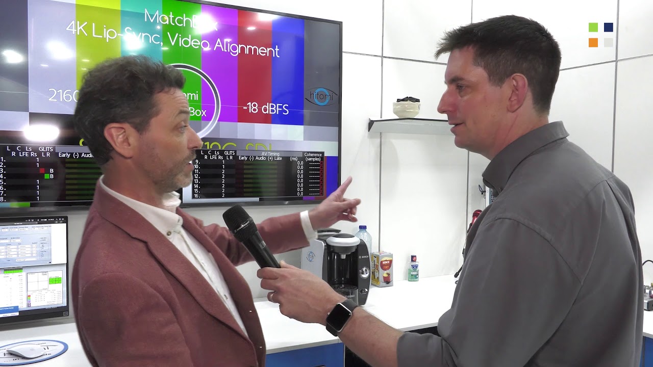 Hitomi Matchbox Glass lipsync, audio and video alignment. Now Wireless on a free app. IBC 2019