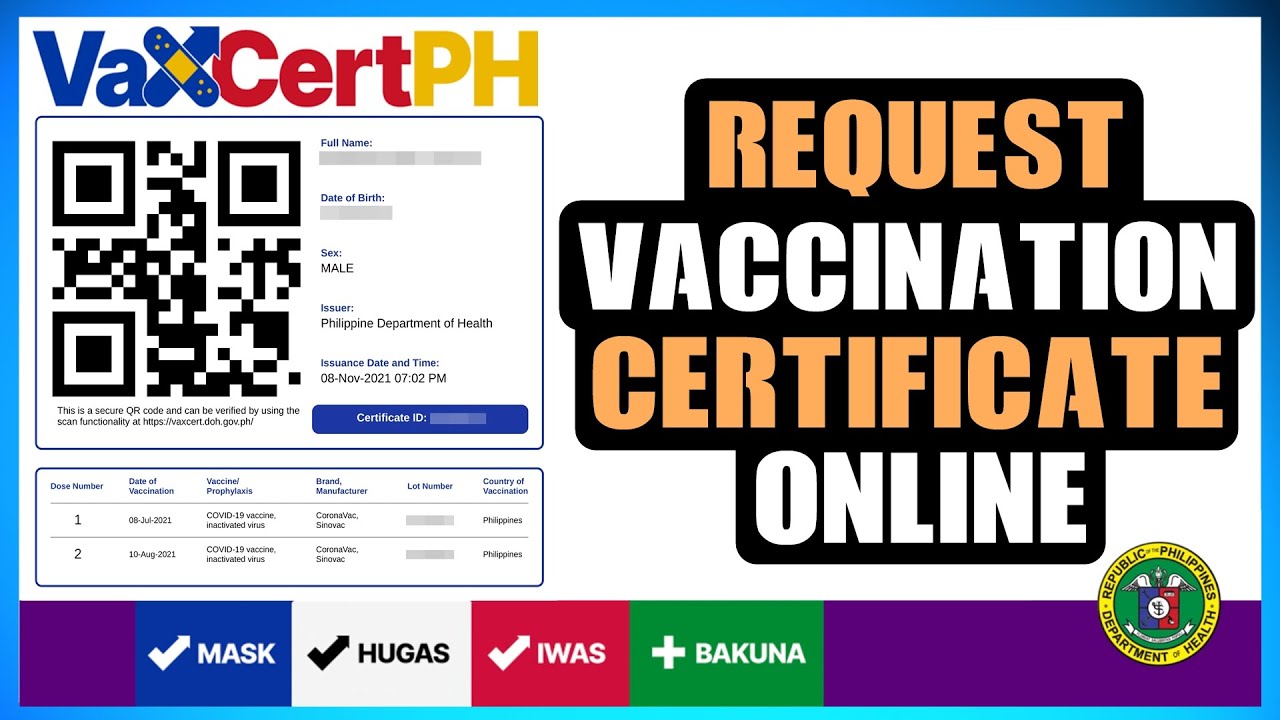 КАК ПОЛУЧИТЬ СЕРТИФИКАТ О ВАКЦИНАЦИИ ОНЛАЙН | VAXCERTPH