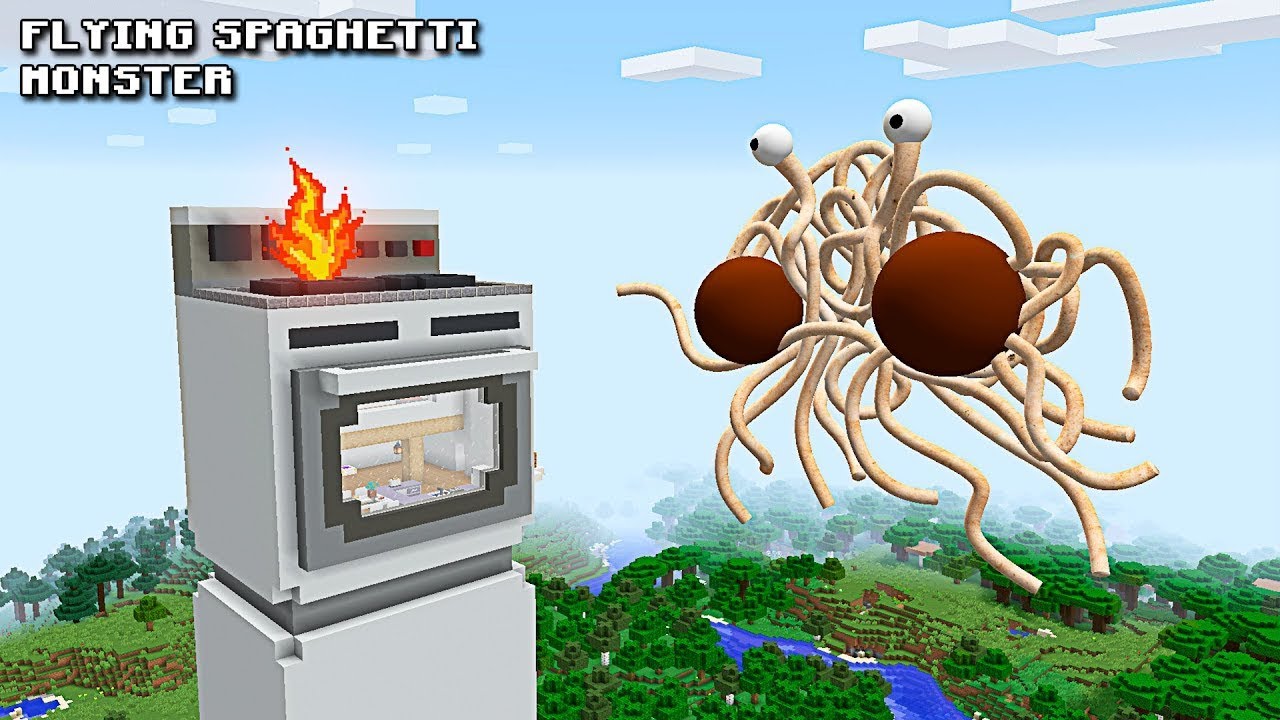 SURVIVED FROM FLYING SPAGHETTI MONSTER ARRIVAL In Minecraft - Gameplay - Coffine Meme