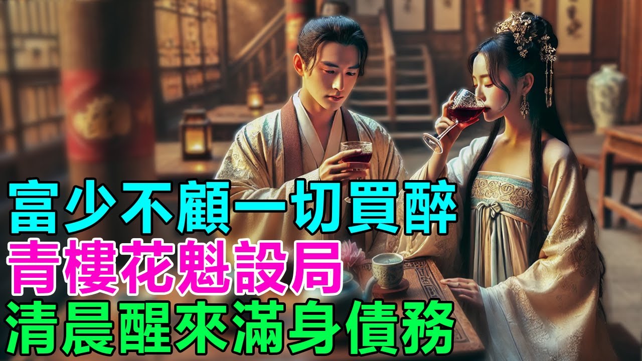 民間故事：富少不顧一切買醉，青樓花魁設局，清晨醒來滿身債務