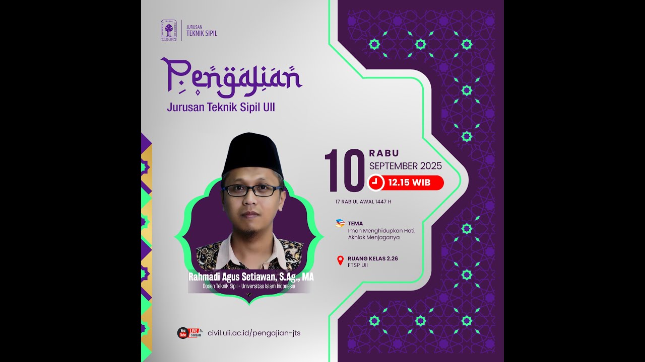 Pengajian Jurusan Teknik Sipil – Rahmadi Agus Setiawan, S.Ag., MA
