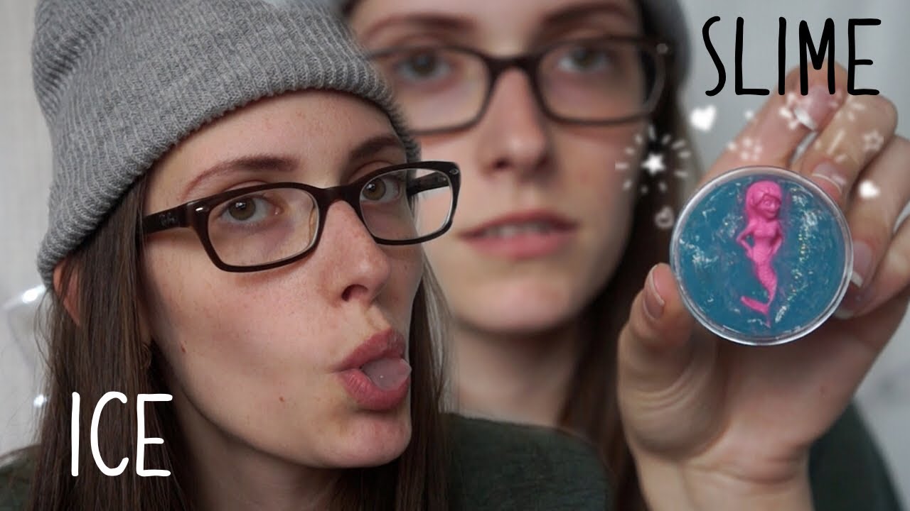ASMR SLIME IN YOUR EARS AND ICE EATING