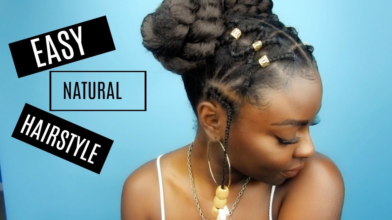 Natural Hairstyle | Criss Cross Rubber Band Braids.. or w/e