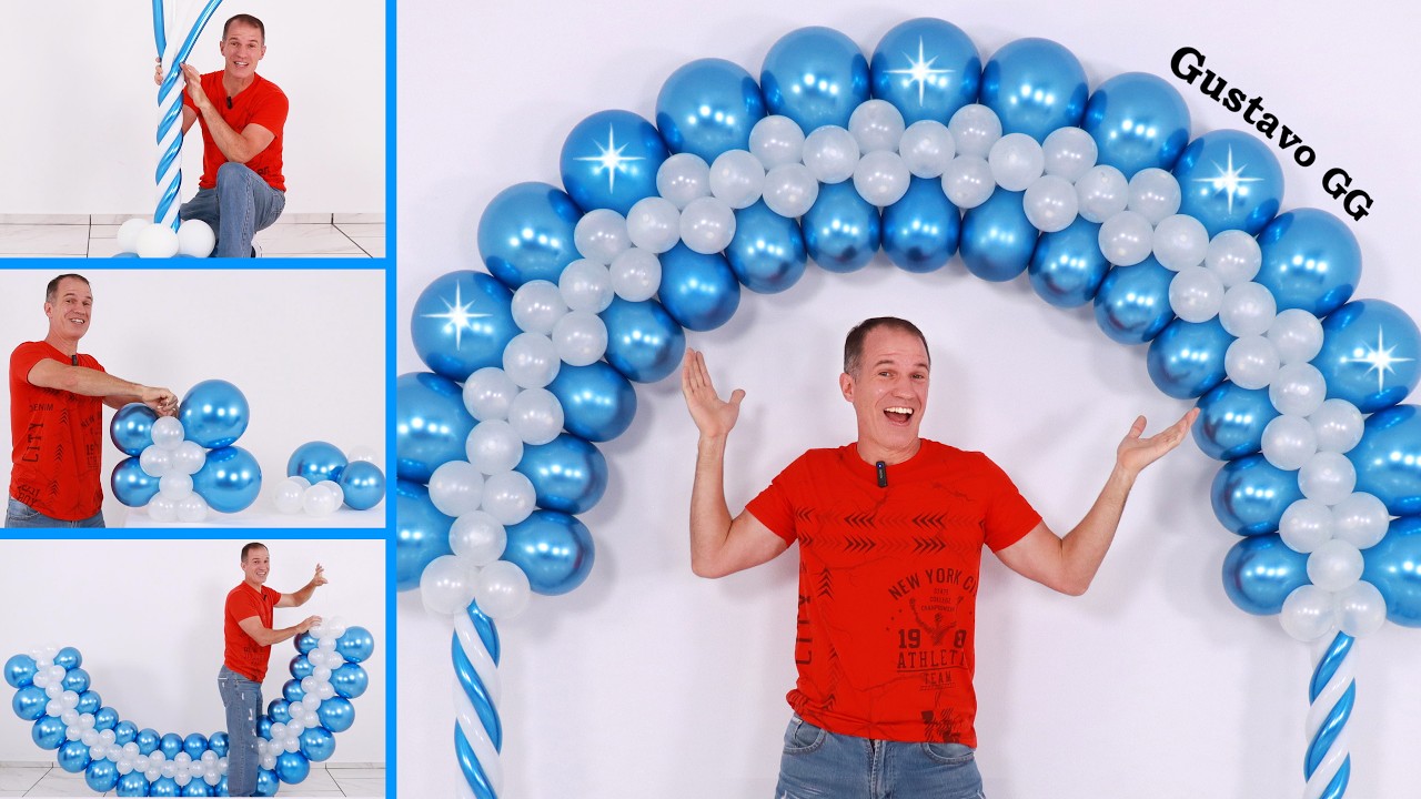 ARCO DE GLOBOS 🤩 DECORACION DE CUMPLEAÑOS 😍 Como hacer un arco de globos - Gustavo gg #decoracion