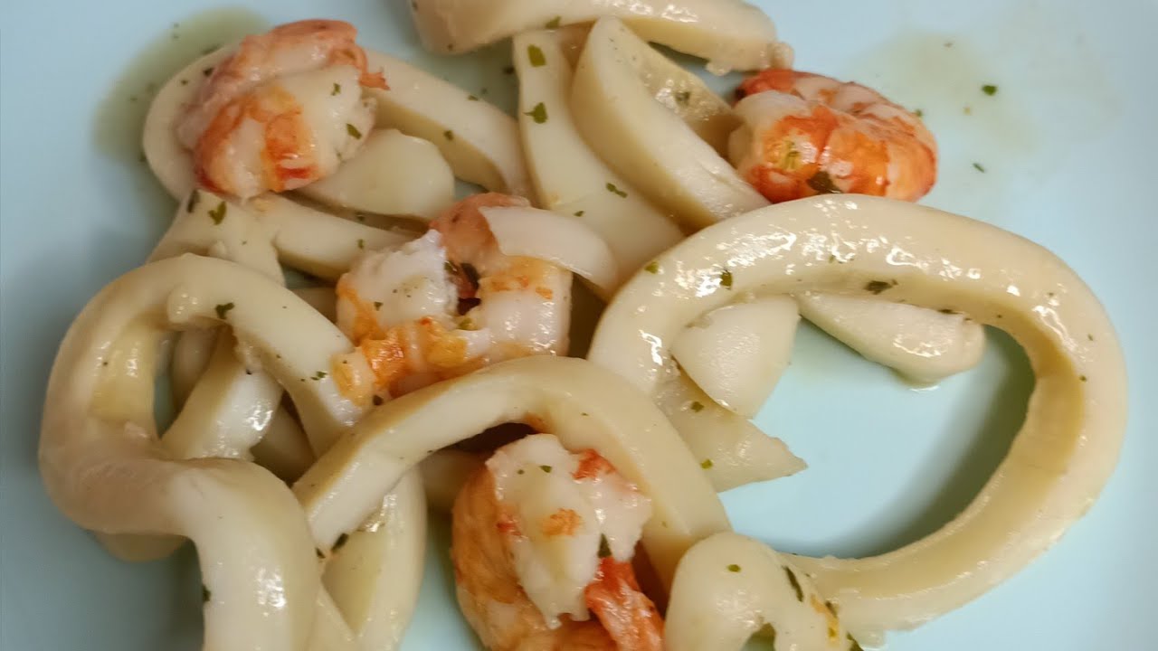 Calamares en salsa de langostinos, fácil y rico con Thermomix