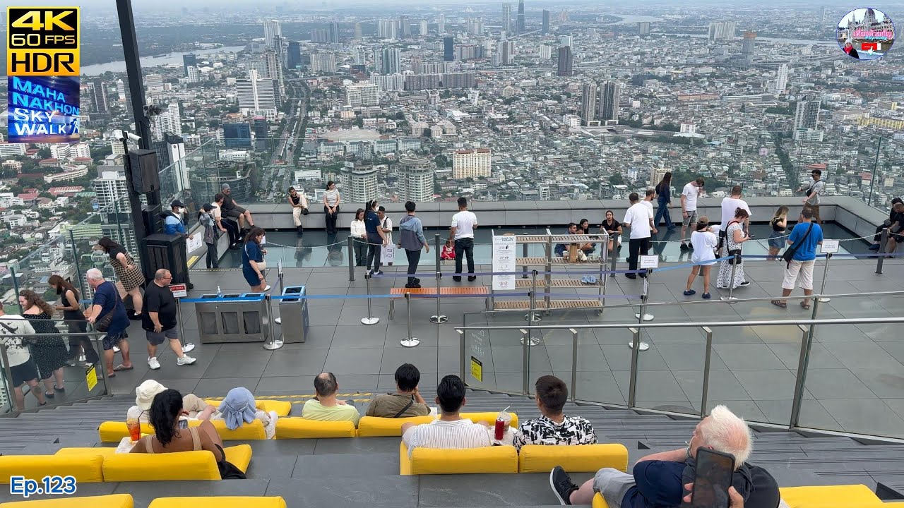 Mahanakhon skywalk Afternoon, Sunset, Night time 4K HDR 60fps Thailand