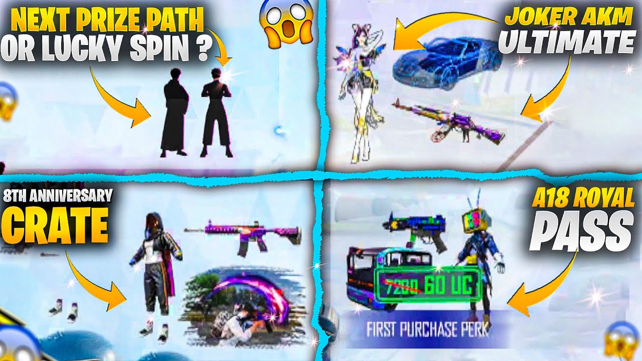 A18 Royal Pass & Next Prize Path or Lucky Spin | Fool M416 & Next Joker Ultimate Spin | PUBGM 