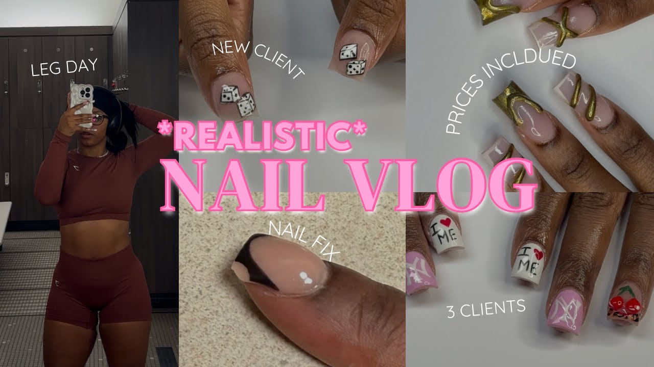 7 Hour Nail Day as a NYC Nail Tech! | 3 Clients, Gym, Vlog