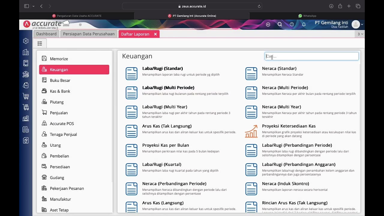 TUGAS PROJEK MEMBUAT TUTORIAL ACCURATE ONLINE PT GEMILANG INTI