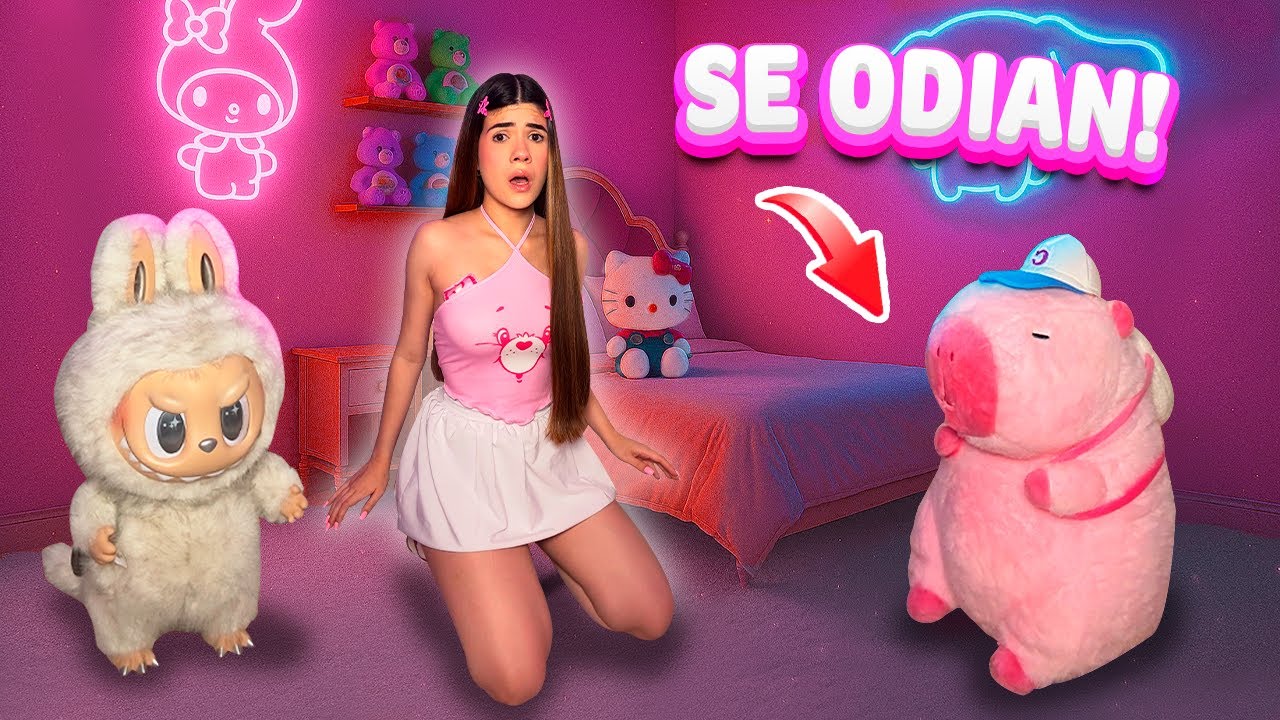 My giant labubu moved and attacked my pink capybara😨🫣 | Ani Cat😻