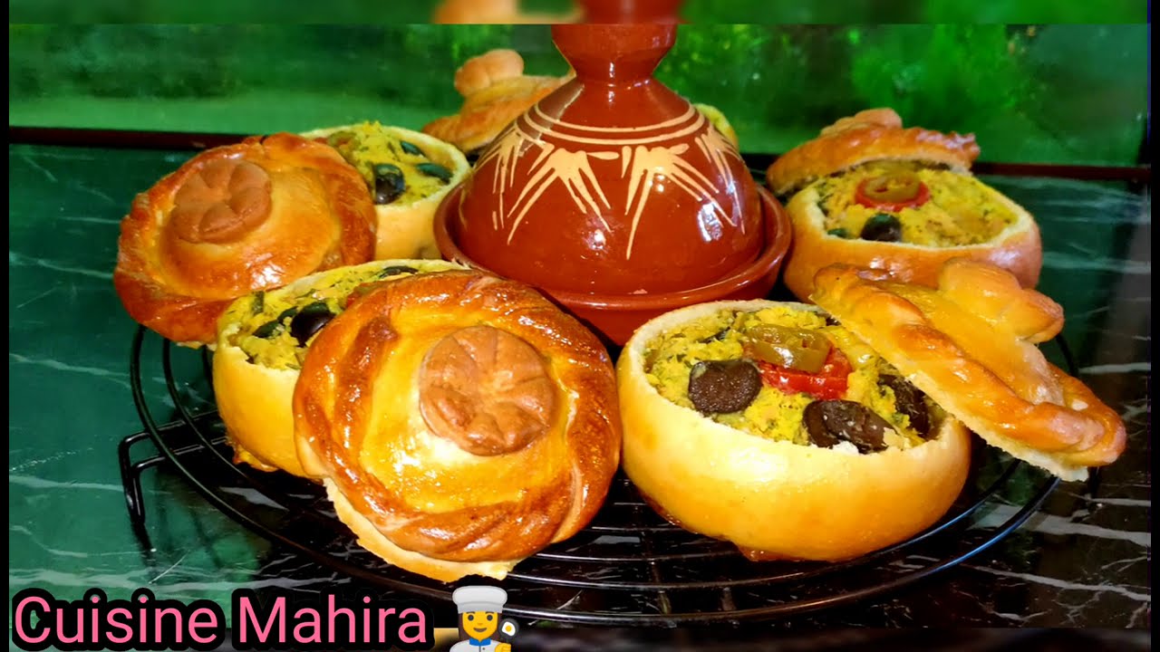 خبيزات محشيين بحشوة رائعة 😋😋 و بشكل جديد Nouvelle recette :  des Petits pains farcis facile👩‍🍳👩‍🍳🔔🔔💜