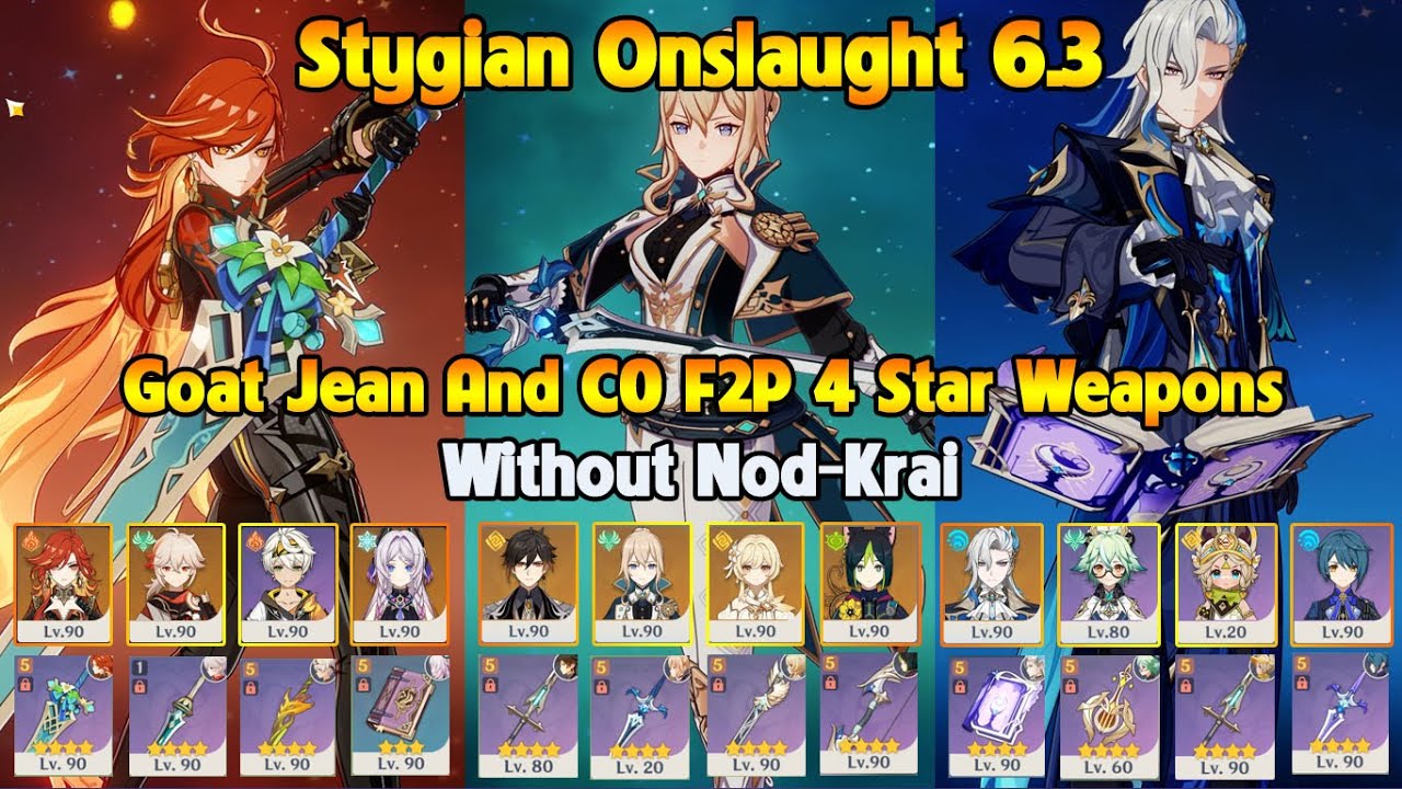 Stygian Onslaught 6.3 Fearless Goat Jean And All C0 F2P 4 Stars Weapons Without Nod-Krai