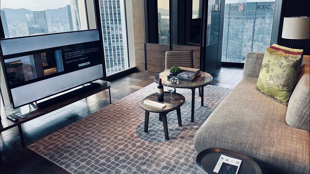 Park Skyline View Suite, Park Hyatt Shenzhen. Top Luxury Hotel Designed by Yabu Pushelberg.