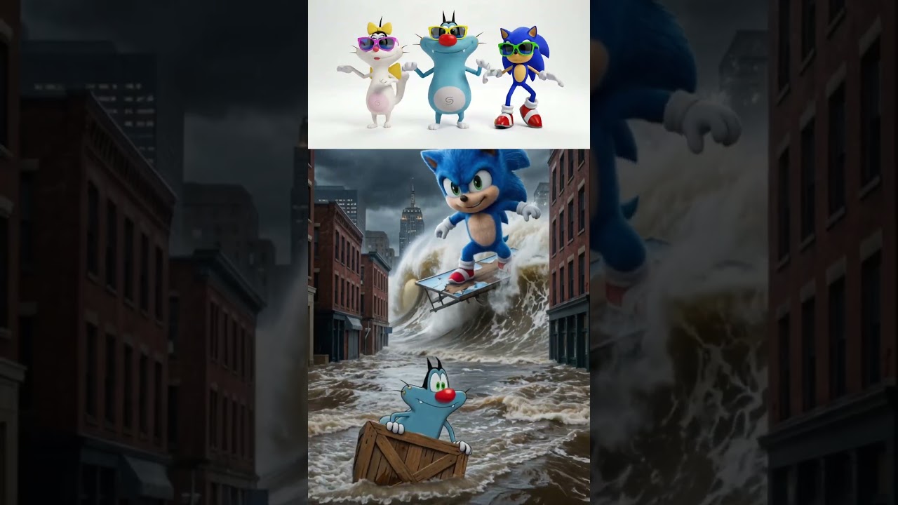 Oggy baths Baby Sonic! 🛁🦔 He HATES Water! 😡🌊 