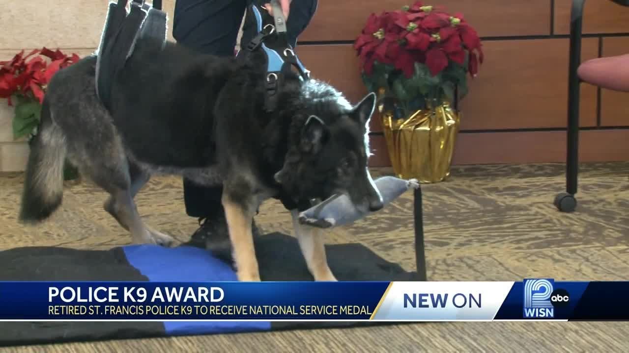St. Francis retired K9 to receive national service medal