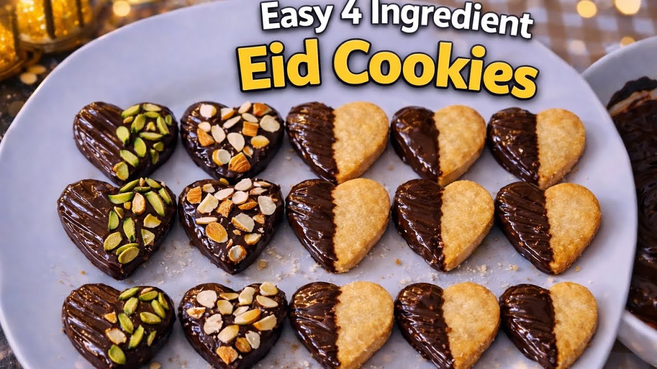 Easy 4 Ingredient Eid Cookies 🍪 | Melt in Your Mouth!
