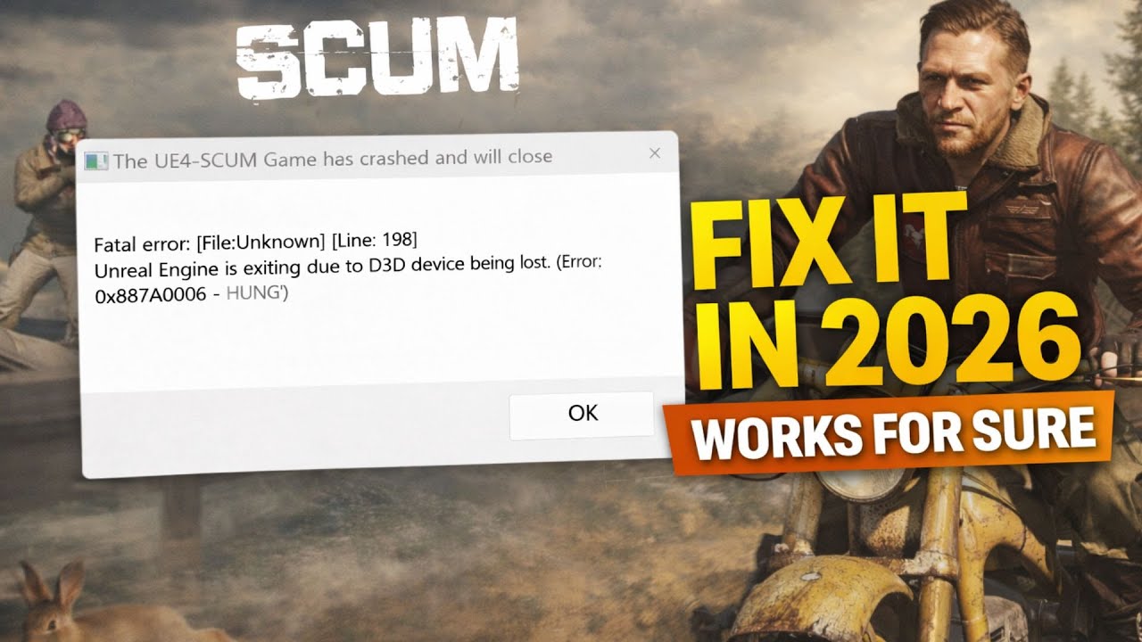 SCUM Crash Fix 2026 &ndash; UE4 D3D Device Lost Error (WORKS 100%)