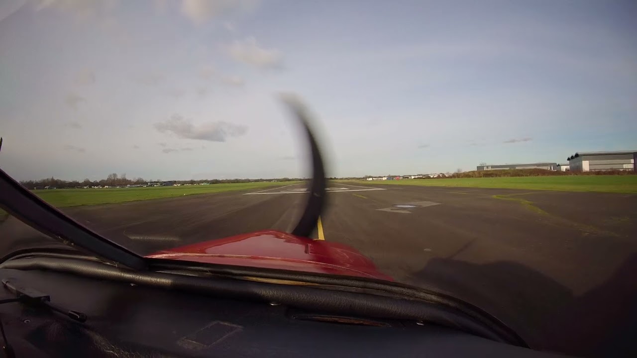 Departing Runway 36 Wellesbourne Robin DR400
