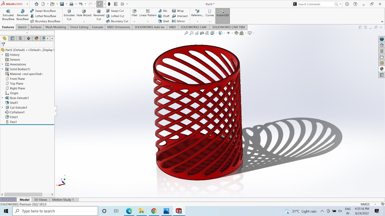 SolidWorks Tutorial | Pen Holder Design
