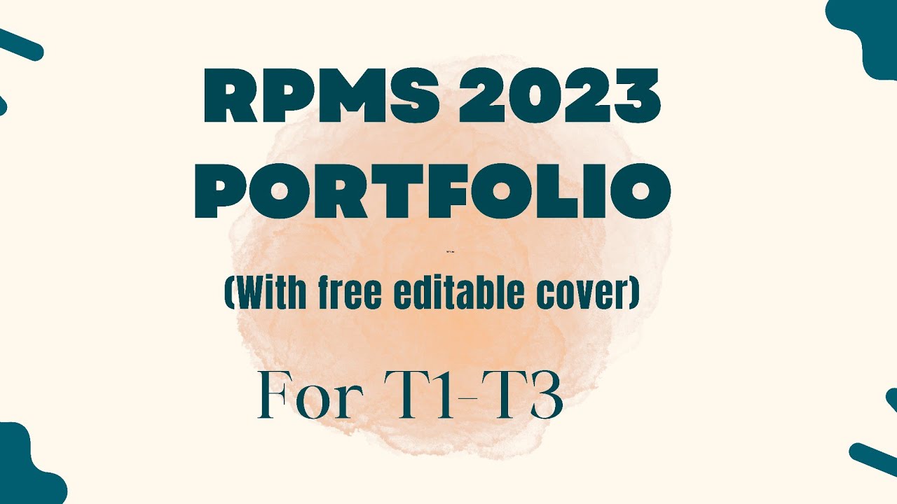 RPMS 2023 for T1 T3 (free Editable Cover)