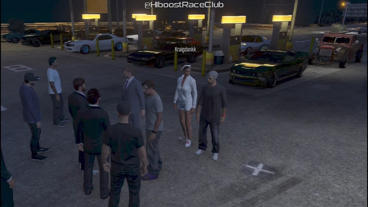 Grand Theft Auto V Online (Xbox 360) | Muscle Car Meet | Cruising, Drag Racing