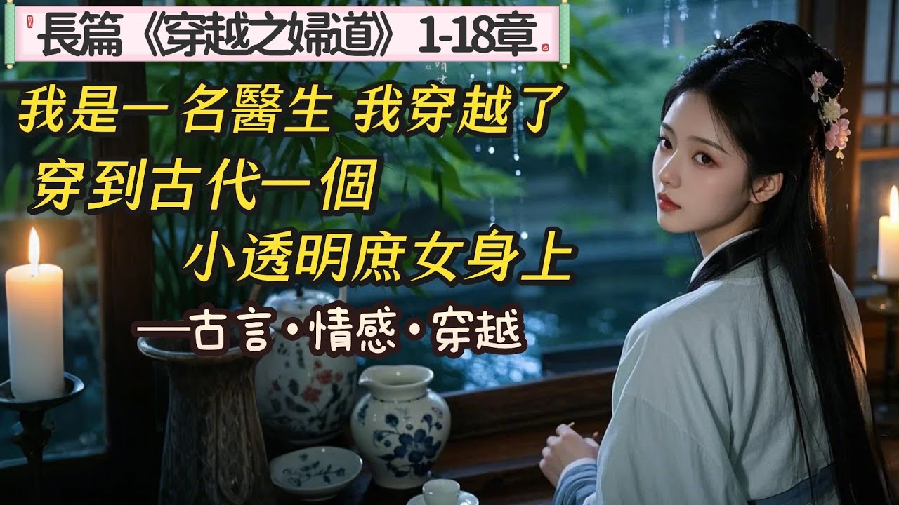 1.【長篇】《穿越之婦道》1-18章  我出生在一個醫藥世家，我穿越了，穿到古代一個小透明庶女身上，代替嫡姐被迫遠嫁。