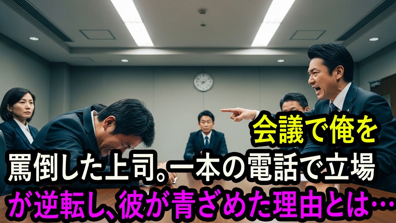 会議で俺を罵倒した上司。一本の電話で立場が逆転し、彼が青ざめた理由とは…