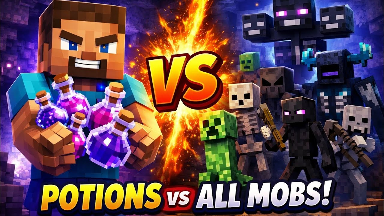 Minecraft But Potions vs Every Mob
