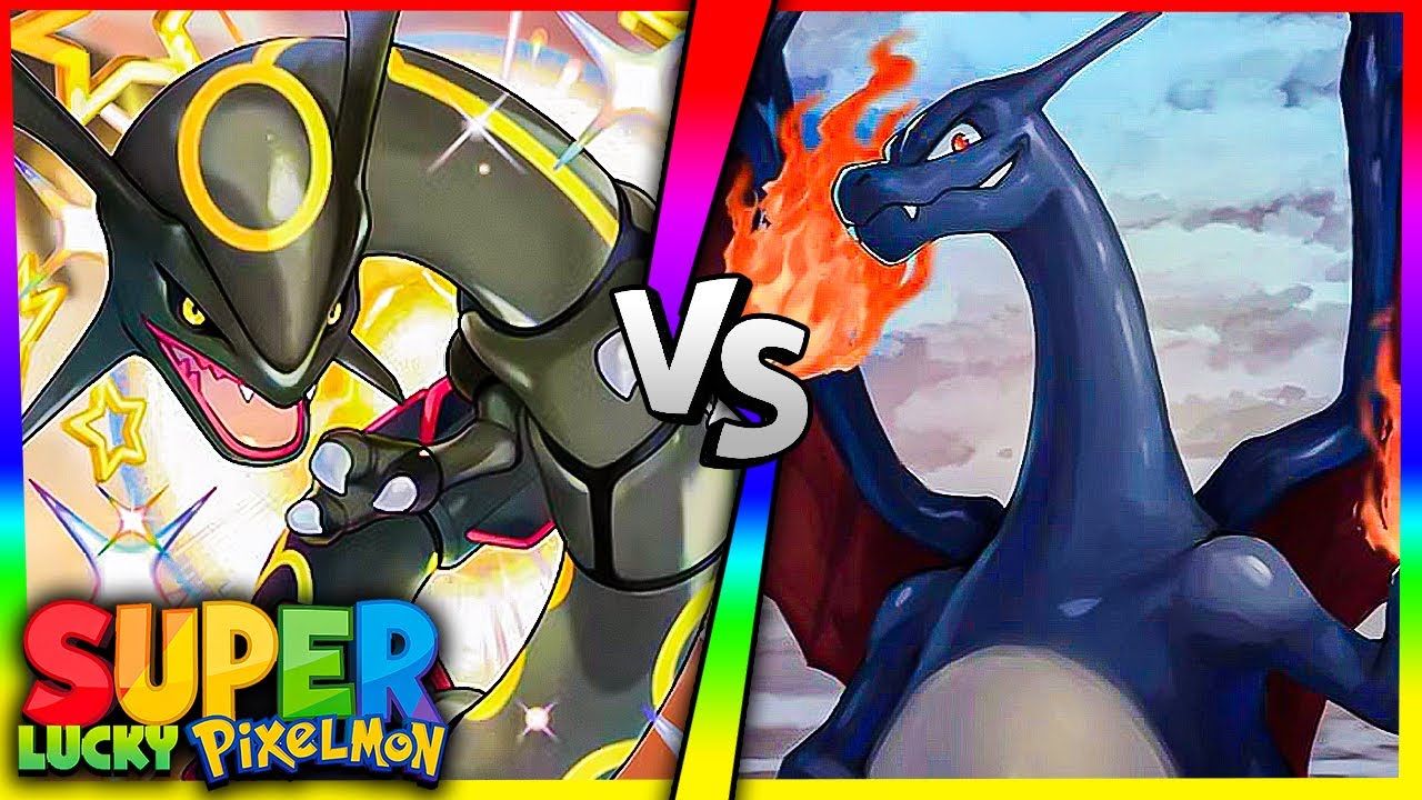 Minecraft SUPER LUCKY PIXELMON - RAYQUAZA SHINY vs CHARIZARD SHINY