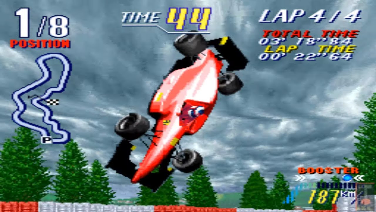 F-1 Grand Prix Star II - Jaleco Driving Games Hardware - Switzerland Course - Ferrari - Full Race