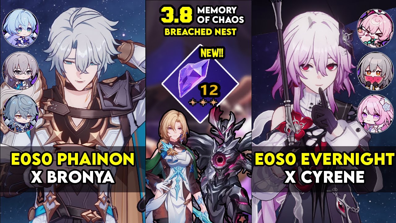 Memory of Chaos 12 FULL CLEAR | E0S0 Phainon & E0 Evernight Team Showcase | Honkai: Star Rail MOC 12