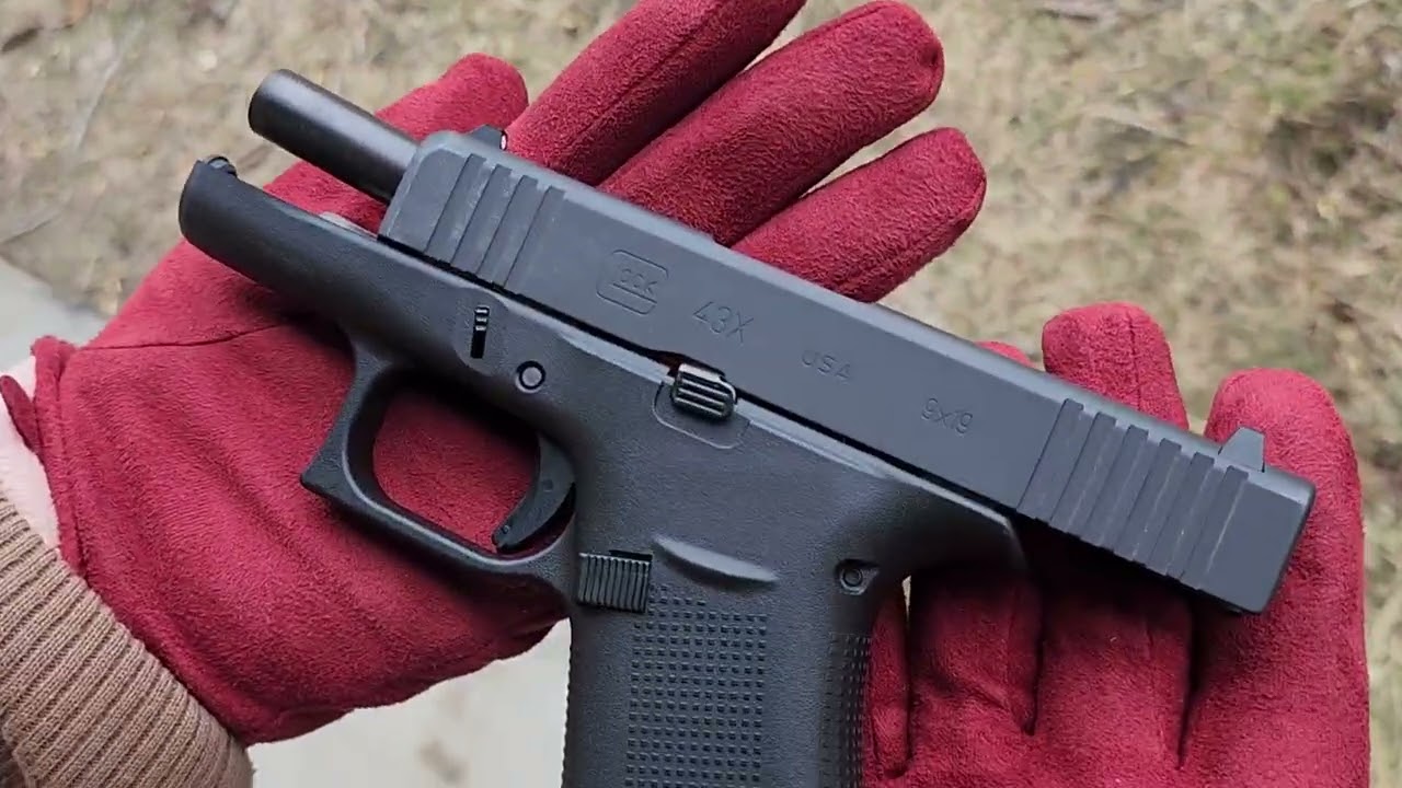 Пистолет Glock 43X 9 мм, попадание в мишень с расстояния 25 ярдов.