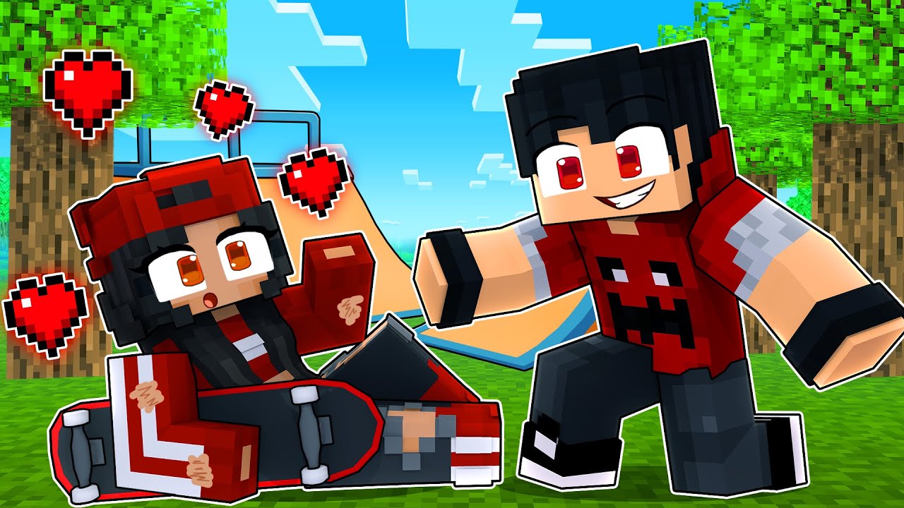 A HISTORIA de AMOR do P3DRU e da SKATISTA no Minecraft