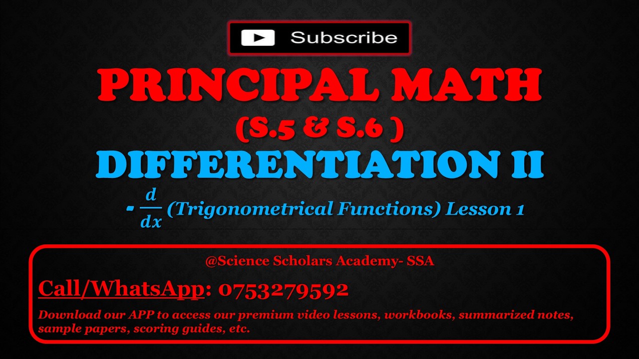 DIFFERENTIATION OF TRIG FUNCTIONS- LESSON 1📍