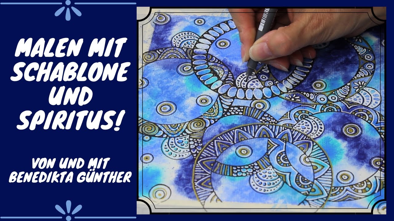 Malen mit Spiritus und Schablone!