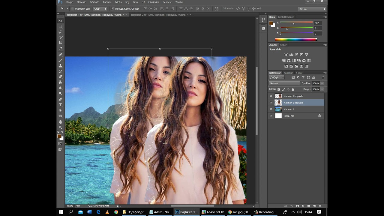 Photoshop Renk Eşitleme, Photoshop Saç Seçimi