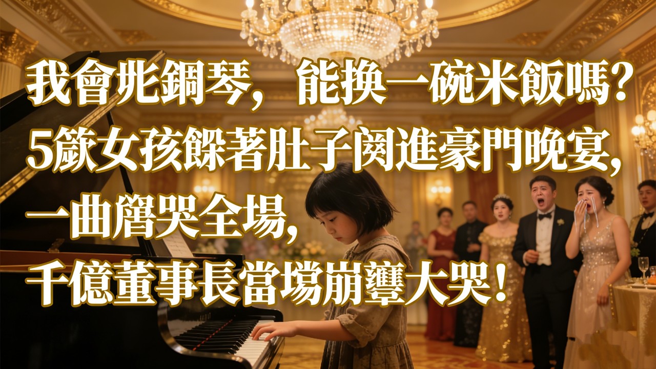 「我會彈鋼琴，能換一碗米飯嗎？」5 歲女孩餓著肚子闖進豪門晚宴，一曲彈哭全場，千億董事長當場崩潰大哭！ #情感共鸣 #情感故事 #感人故事 #感人壹幕 #心靈暖流